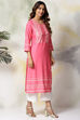 Green Rayon Straight Kurta Pants Set image number 3