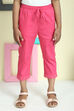 Blue Cotton Lycra Capris image number 3