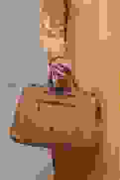 Brown PU Satchel image number 8