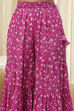 White and Blue Cotton Floral Flared Suit Set image number 2