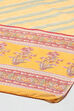 Mustard Yellow Cotton Screen Printed Unstitched Suit Set image number 4