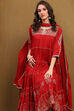White Cotton Embroidered Tiered Anarkali Suit Set image number 7