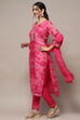 Yellow Organza Unstitched Suit set image number 5