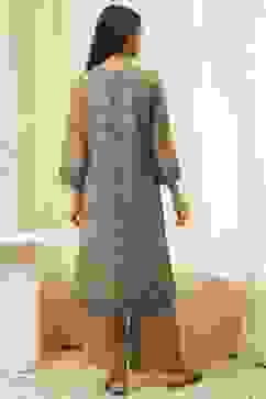 Camel Art Silk Straight Suit Set image number 4