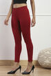 Off White Cotton Lycra Leggings image number 2