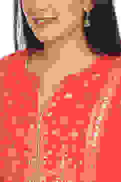 Coral Flared Cotton Printed Kurta image number 1