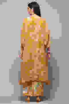 Yellow Polyester Straight Printed 2 Piece Set image number 4