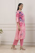 Pink Viscose Modal Straight Kurta Pants Set image number 5