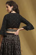 Black Hand-Block Printed Festive Crop Top image number 3