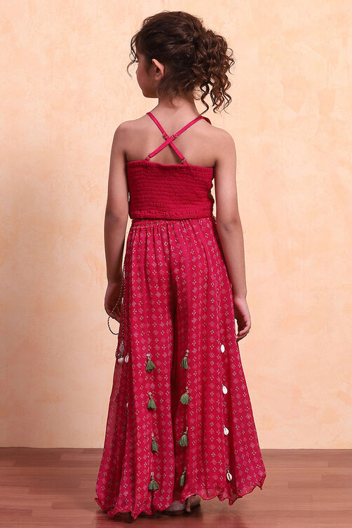 Pink Viscose Blend Straight Suit Set image number 4