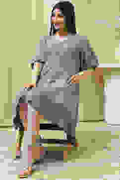 Green Solid A-Line Dress image number 0