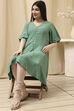 Green Solid A-Line Dress