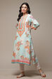 Sky Blue Printed Straight Kurta