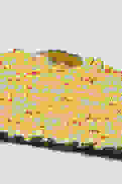 Yellow Cotton Strappy Top With Tiered Lehenga & Net Dupatta image number 1