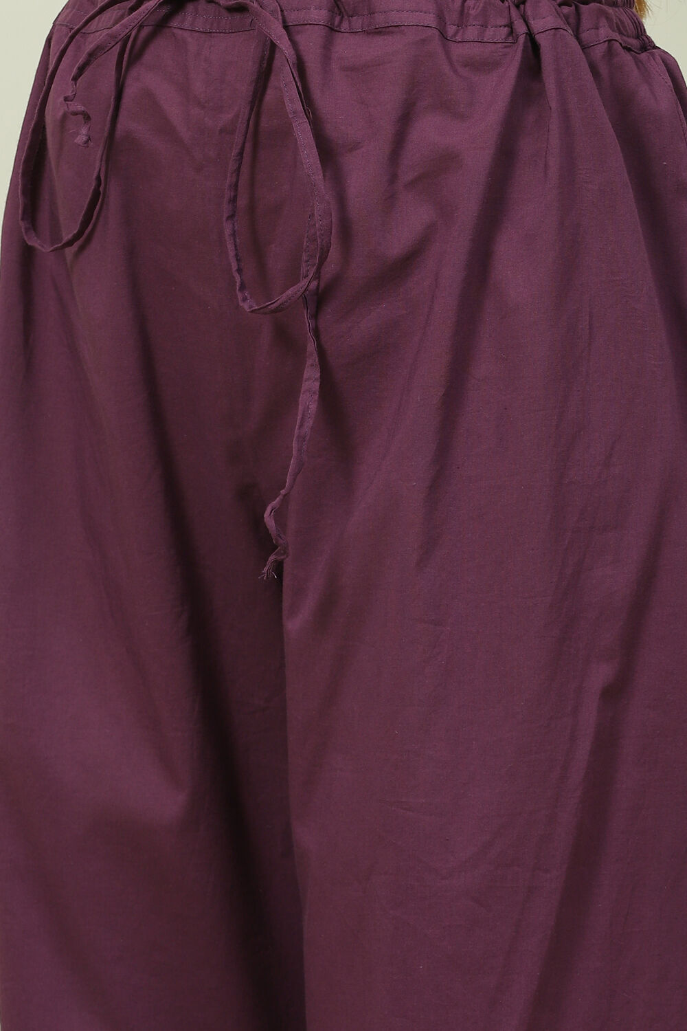 Navy Cotton Straight Kurta Palazzo Suit Set image number 2