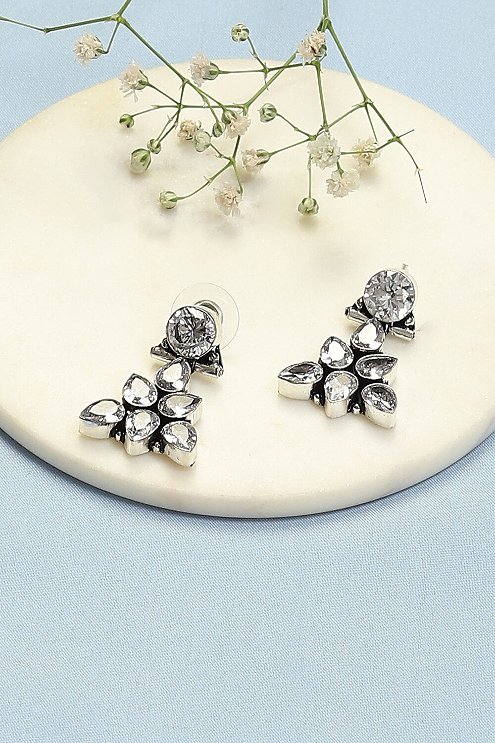 White Brass Earrings image number 0