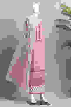 Pink Cotton Unstitched Suit Set image number 6