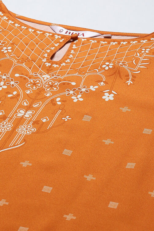 Off White Cotton A-Line Kurta Palazzo Suit Set image number 1