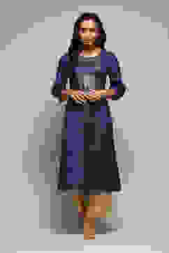 Purple Viscose Straight Printed Kurta image number 0