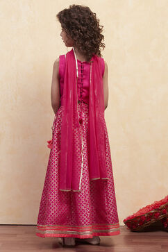Fuchsia Polyester Lehenga Set image number 4