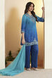 Blue Viscose Rayon Embroidered Straight Kurta Set