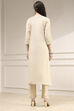 White Tissue Applique Unstitched Suit Set image number 5