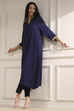 Indigo Blue Printed Straight Kurta