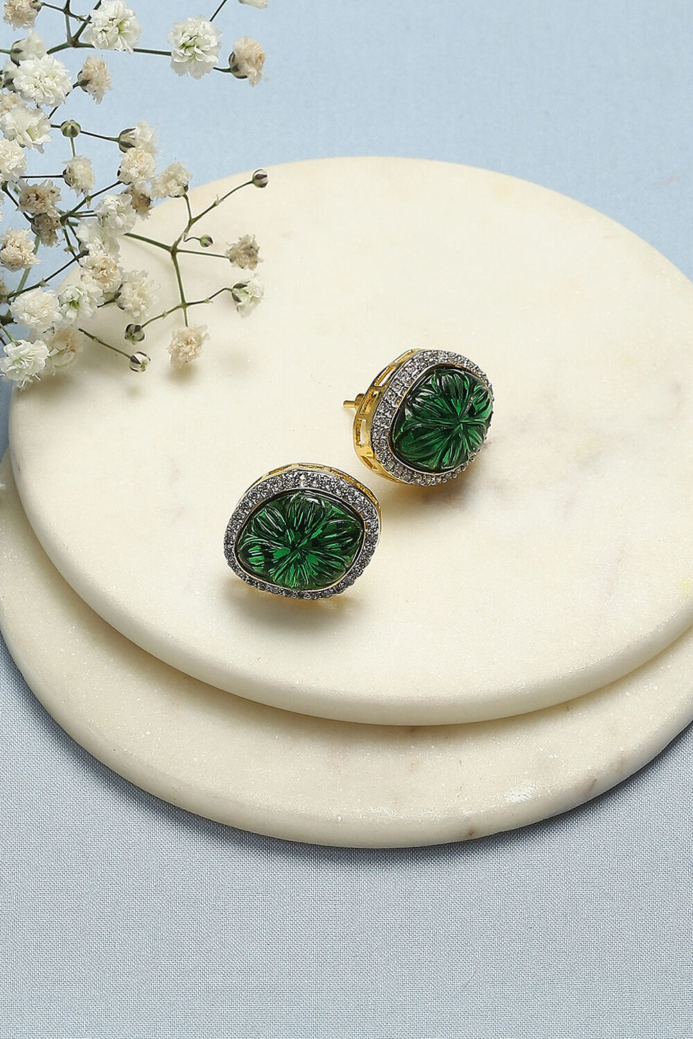 Green Brass earrings image number 0