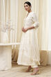 Off-White Cotton Embellished Anarkali Suit Set image number 3