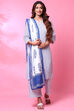 Yellow Cotton Straight Kurta Palazzo Suit Set image number 4