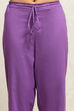 Purple Cotton Printed Straight Suit Set image number 2