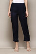 Maroon Viscose Slim Solid Pants image number 5