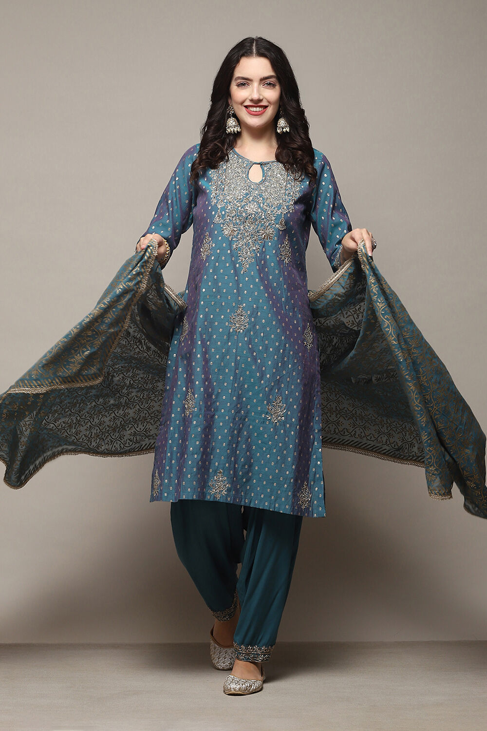 Red Rayon Straight Kurta Salwar Suit Set image number 0