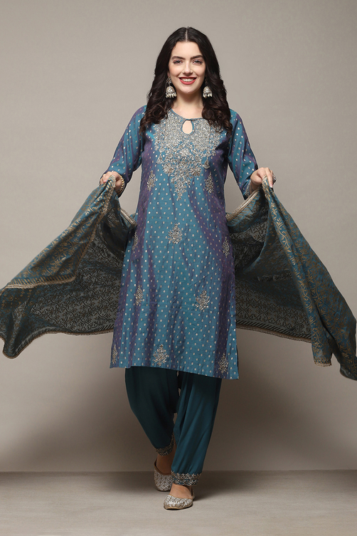 Red Rayon Straight Kurta Salwar Suit Set image number 0