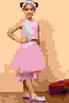 Champagne Nylon Net Sequin Top and Short Skirt Set image number 0