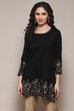 Black Daffodil Straight Printed Kurti image number 1