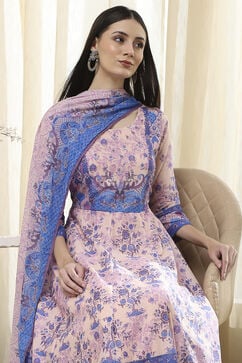 Blue Cotton Fitted Suit Set image number 0