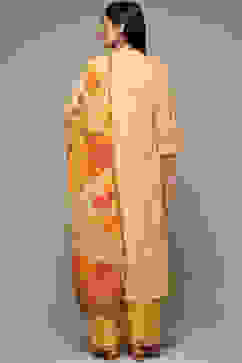 Yellow Cotton A-Line Kurta Palazzo Suit Set image number 4