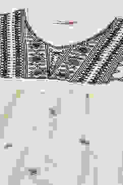 Off White Cotton Gathered Suit Set image number 1