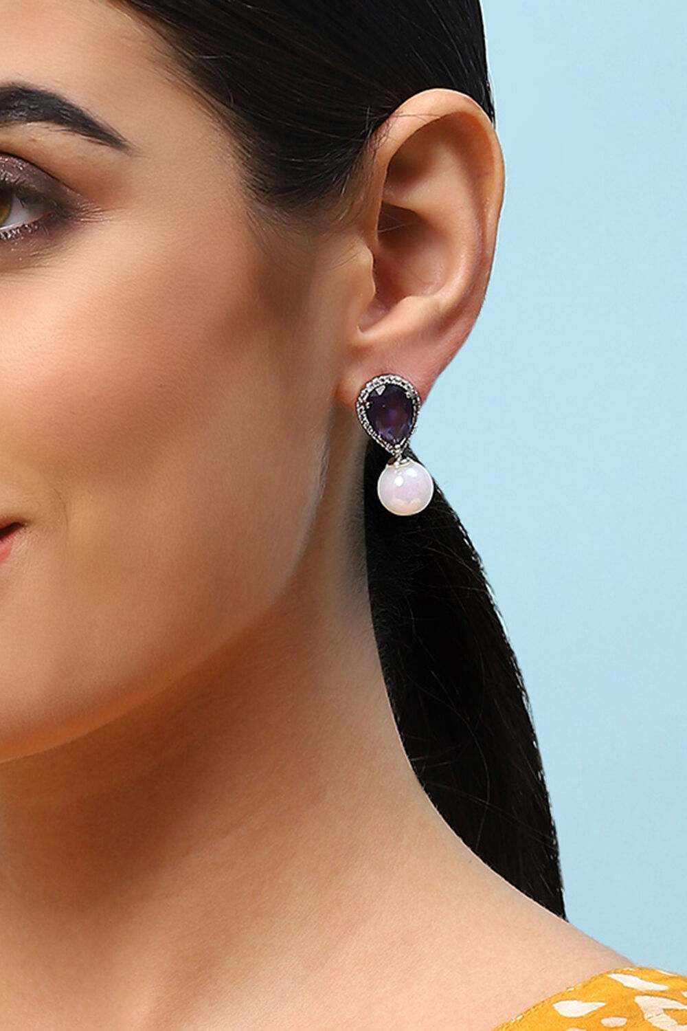 Purple Brass Earrings image number 1