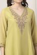 Green Poly Chanderi Sequined Kalidar Suit Set image number 1
