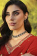 Green Brass Kundan Set image number 3