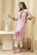 Peach Rayon A-Line Printed Kurta image number 0