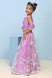 Purple Silk Chanderi Embroidered Regular Lehenga Set image number 3