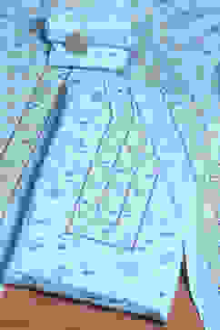 Blue Cotton Screen Print Unstitched Suit Set image number 0