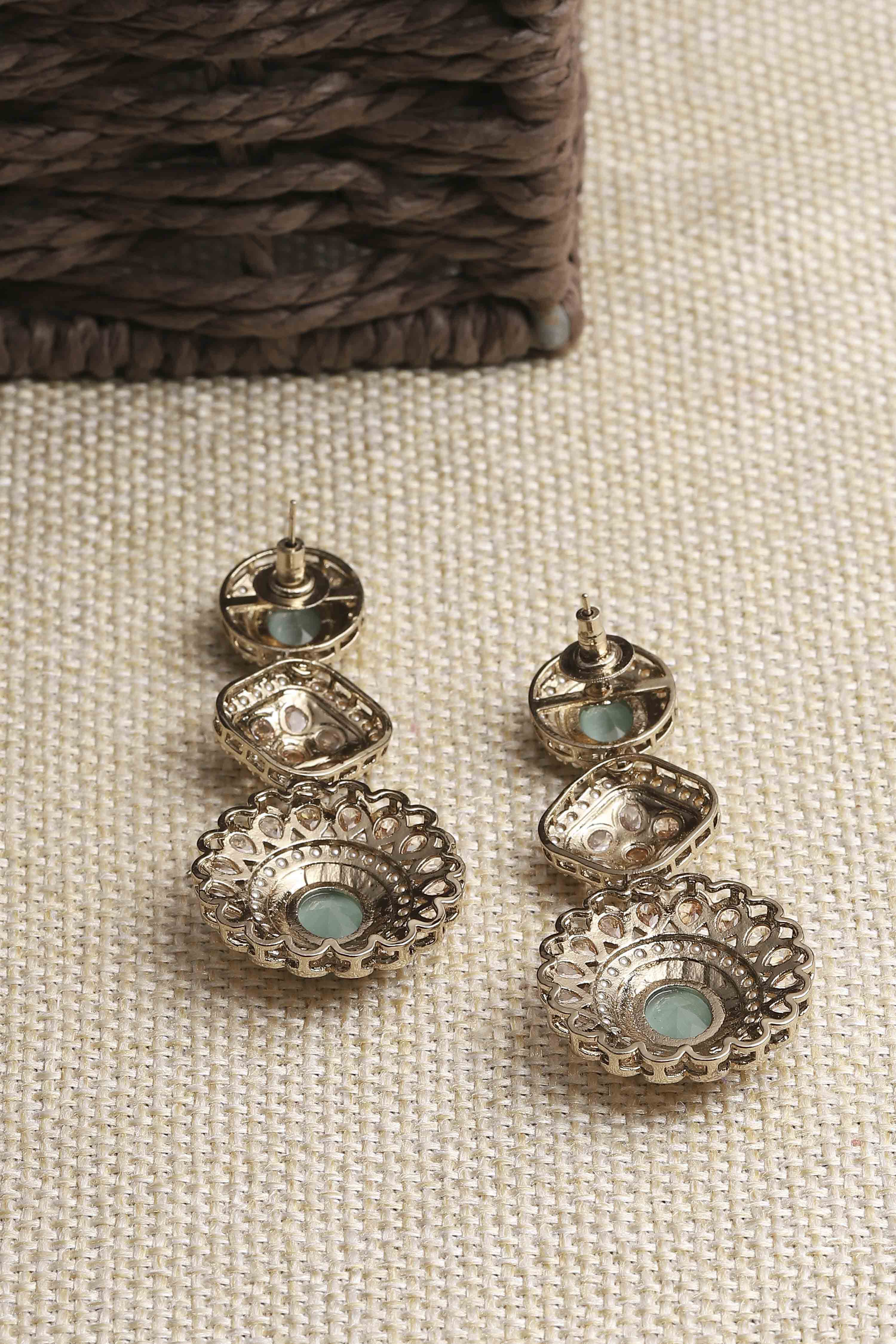 Mint Green Alloy Drop & Danglers image number 2