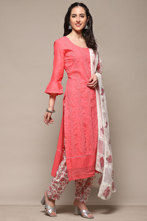 Mustard Cotton Unstitched Suit Set image number 7