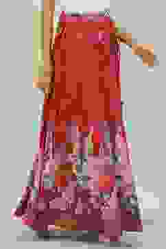 Red Art Silk Skirt image number 3