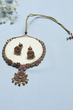 Red Green Alloy Necklace Set image number 2