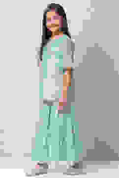 Green Art Silk Straight Kurta Set image number 3